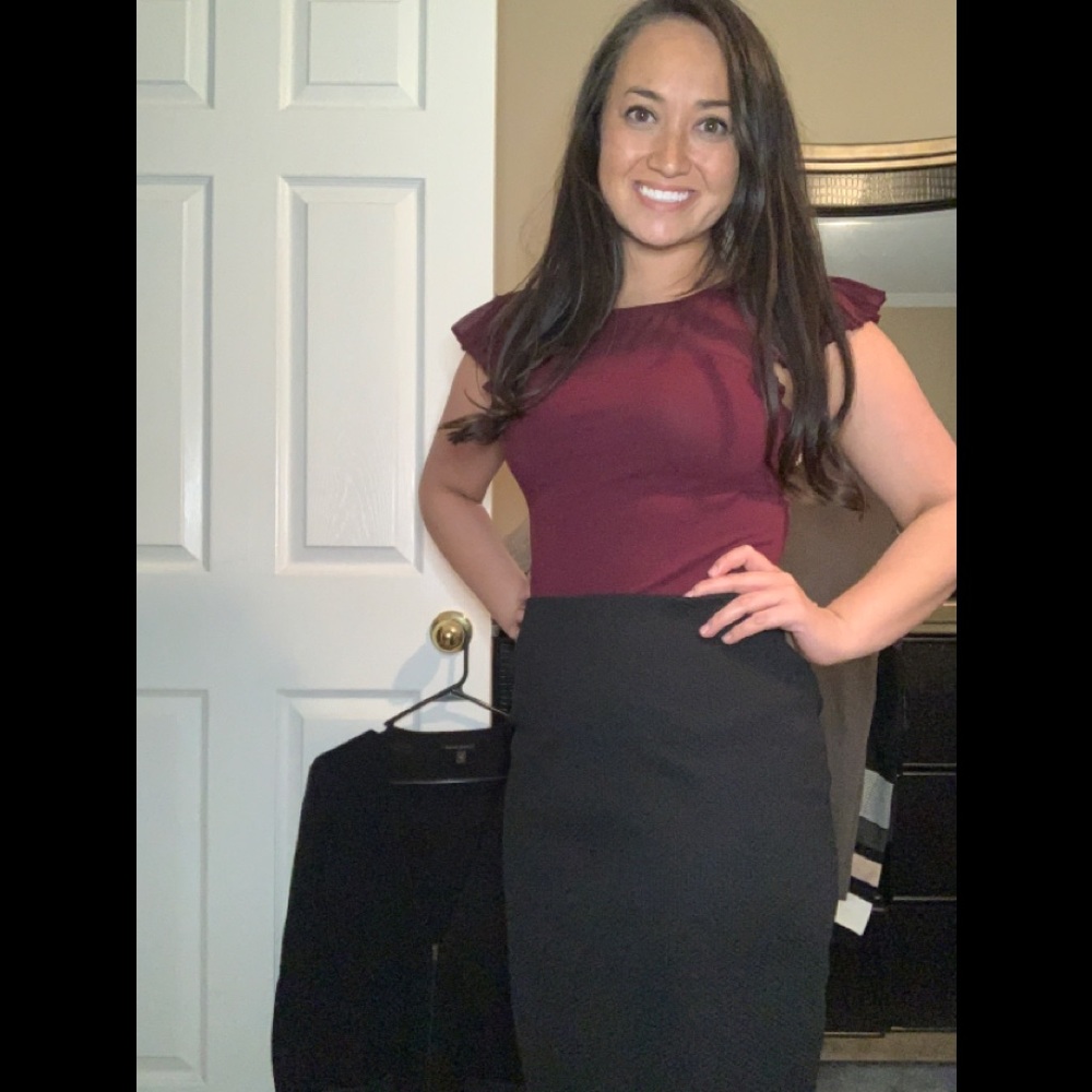 Banana‎ Republic Textured black pencil skirt